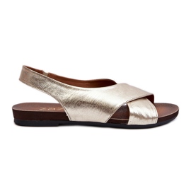 Zazoo 40407 Sandales en cuir pour femme Doré