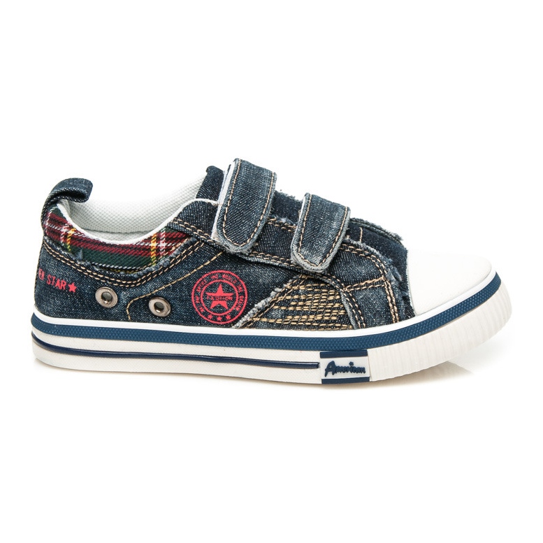 American Club Baskets en jean pour garçon bleu