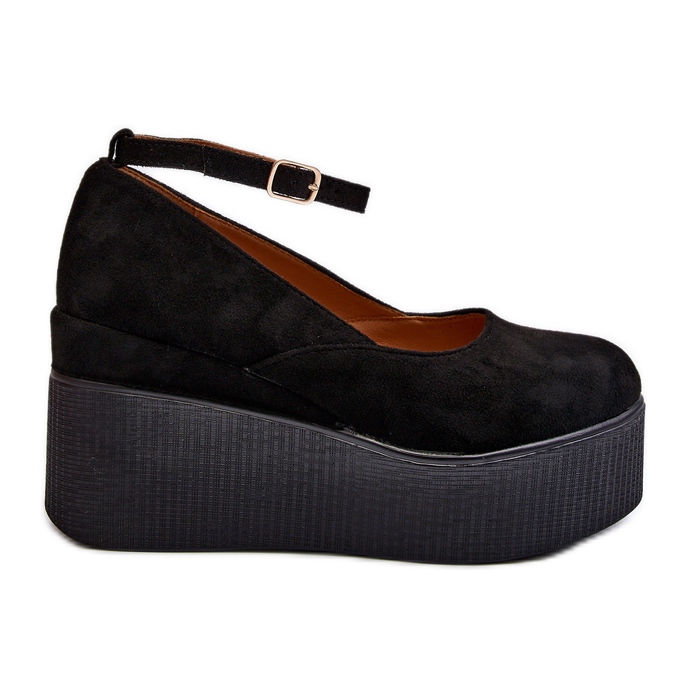 Espadrilles compensées Malla noires pour femmes le noir