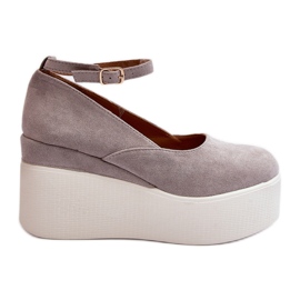 Espadrilles compensées pour femmes gris Malla