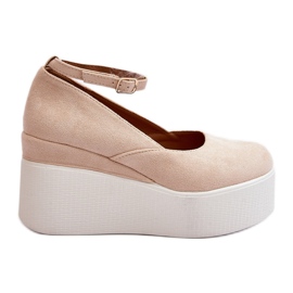 Espadrilles compensées pour femmes Beige clair Malla