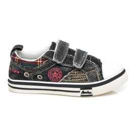 American Club Baskets en jean pour garçon noir