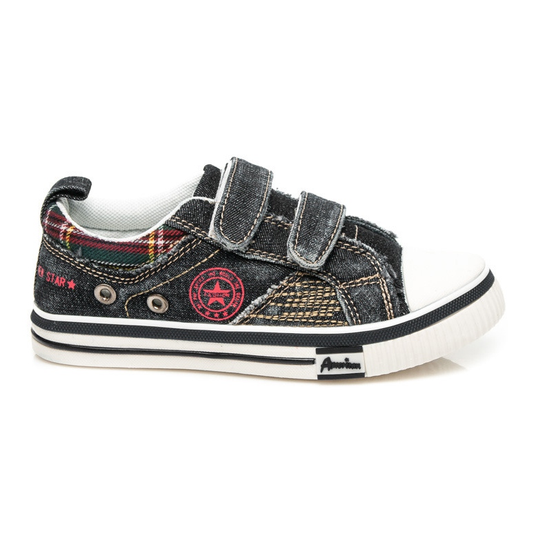 American Club Baskets en jean pour garçon le noir