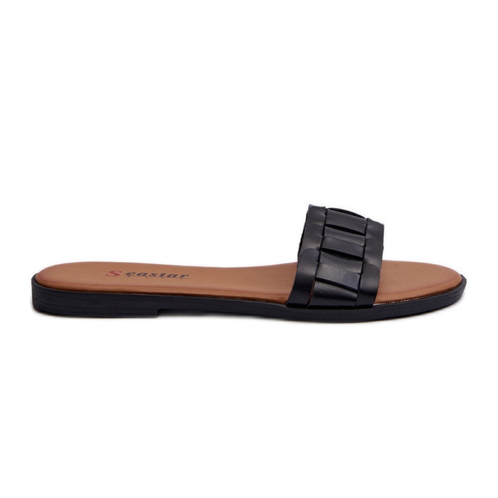 Tongs plates classiques pour femmes noires Namrita le noir