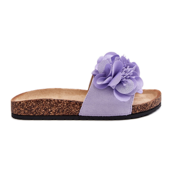 Tongs femme à fleurs violet Lulania