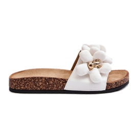 Tongs pour femmes avec décorations, blanc Bunlia