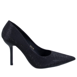 Escarpins femme Paulis Black avec zircons cubiques noir