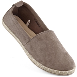 Espadrilles à enfiler en daim pour femme cappuccino Potocki W16009 beige