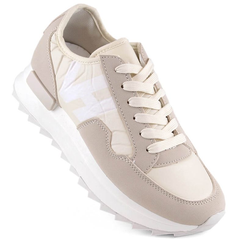 Chaussures de sport plateforme femme, beige Potocki 16311