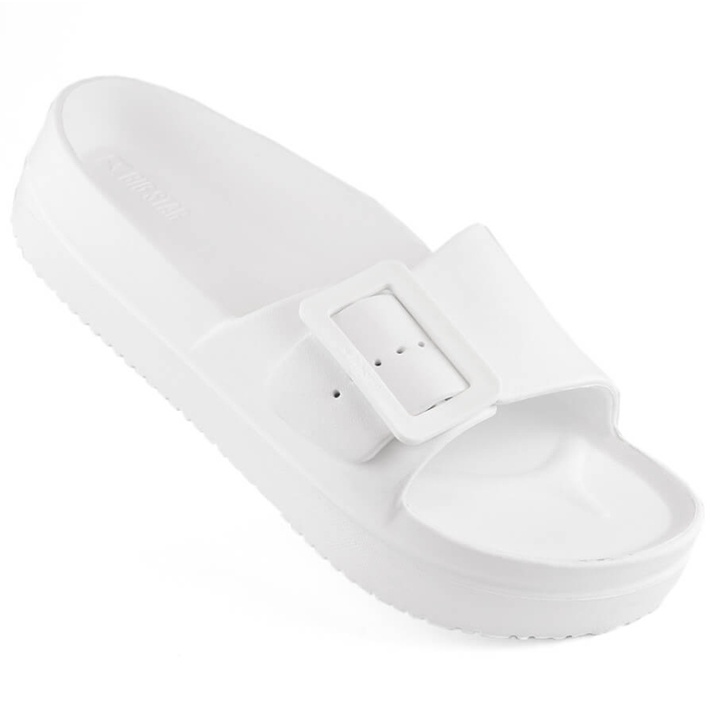 Tongs plateforme en mousse avec boucle pour femme, blanc Big Star NN274A661 blanche