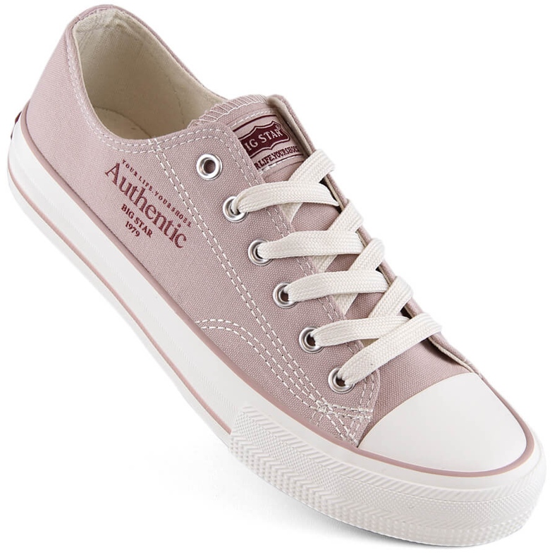 Baskets à lacets femme Big Star NN274239 rose
