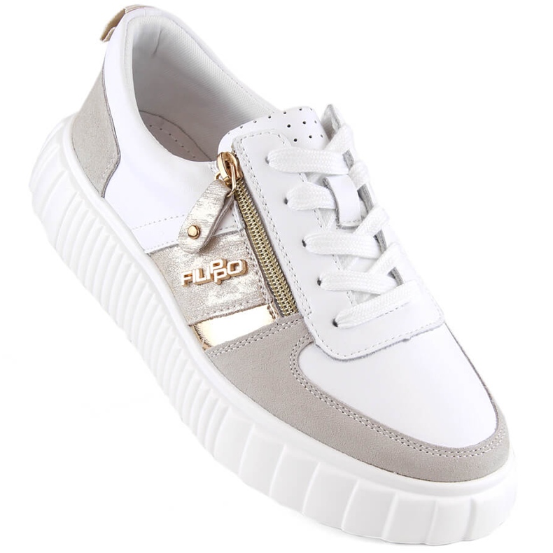 Chaussures de sport en cuir pour femmes, blanches, Filippo DP6121 Chaussures de sport en cuir pour femmes, blanches, Filippo DP6121