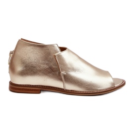 Sandales en cuir pour femmes Laura Messi 2443 Or doré