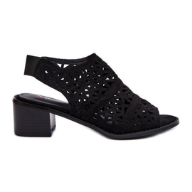 Sandales Ajourées À Talons Hauts Noir Serapina