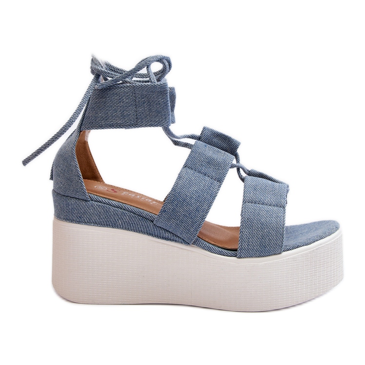 Sandales Denim Femme Nouées Bleu Helavi Sandales Denim Femme Nouées Bleu Helavi
