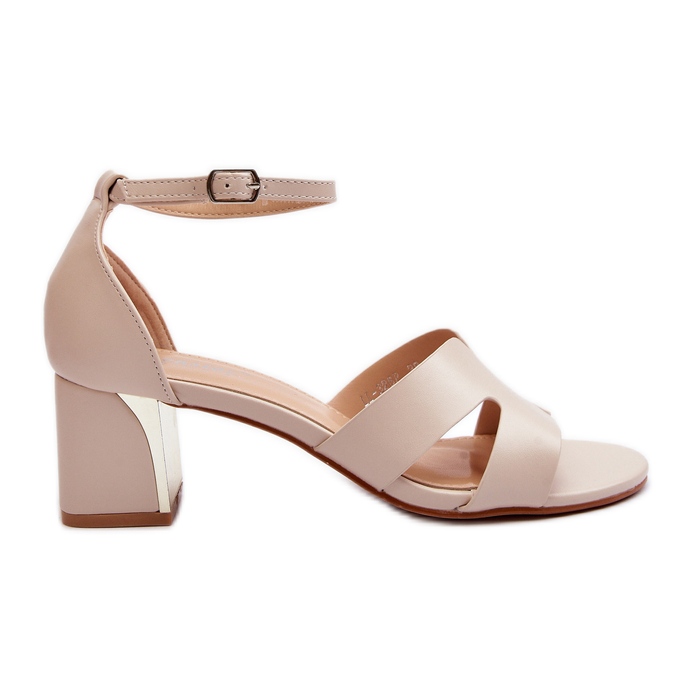 Sandales à talons hauts bloc pour femmes beiges Irivana Sandales à talons hauts bloc pour femmes beiges Irivana