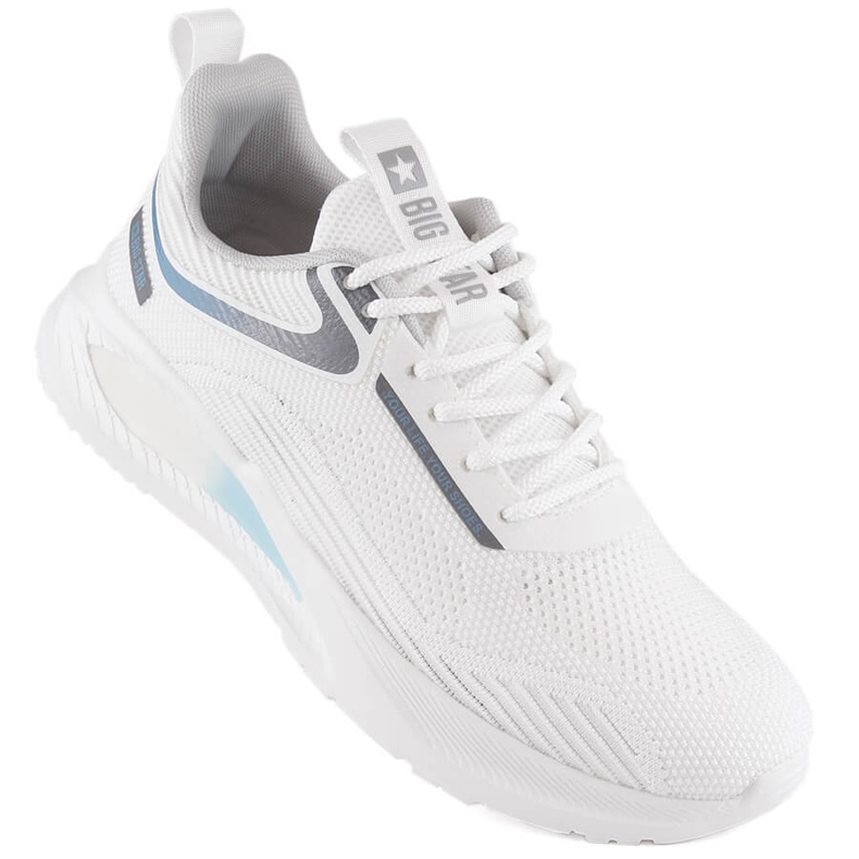 Chaussures de sport à lacets blanches pour hommes Big Star NN174374 Chaussures de sport à lacets blanches pour hommes Big Star NN174374