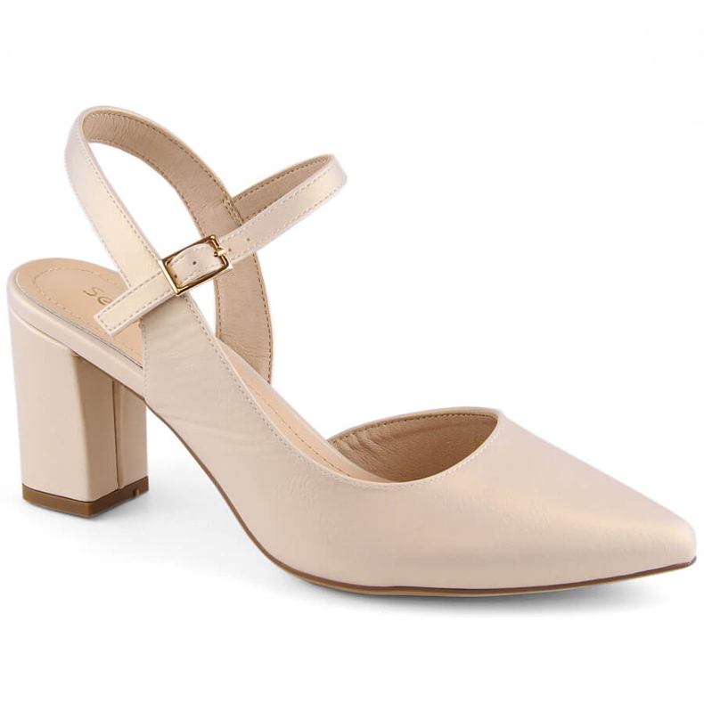 Sandales formelles pour femmes à talon haut perle beige Sergio Leone SK446