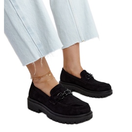 Mocassins en daim noir avec boucle Lyle