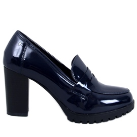Mocassins à talon vernis Jeffis Dark Blue bleu Mocassins à talon vernis Jeffis Dark Blue bleu