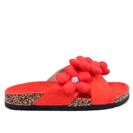 Tongs en liège avec fleurs coussin Charss Orange
