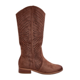 Vinceza Bottines Mi-mollet Ajourées Marron Kleorelia brun Vinceza Bottines Mi-mollet Ajourées Marron Kleorelia brun