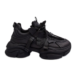 Baskets à semelle épaisse pour femme, noir Windamella