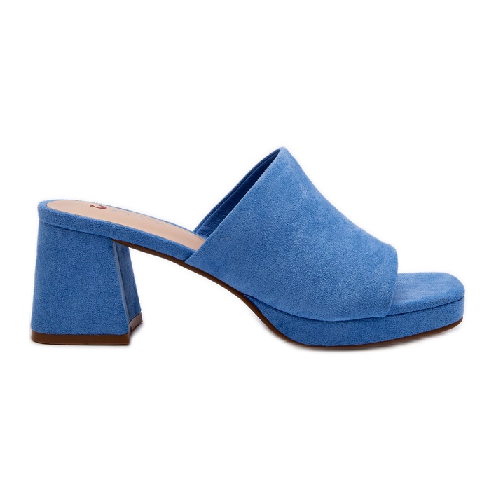 Tongs bleues à talons hauts pour femmes, Bralya