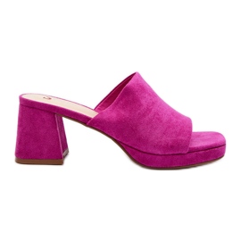 Tongs à talons hauts pour femmes Fuchsia Bralya rose