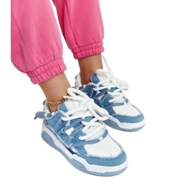 Baskets bleues avec empiècements en tissu Melilot