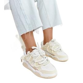 Baskets beiges avec empiècements en tissu Melilot Baskets beiges avec empiècements en tissu Melilot