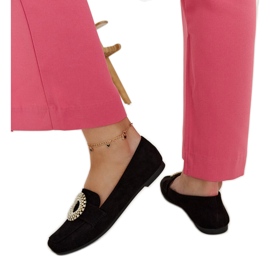 Mocassins noirs ornés de strass Celena