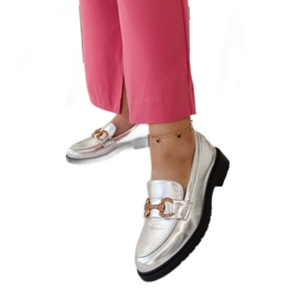 Mocassins argentés avec zircons Aleyna