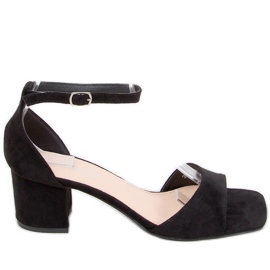 Sandales à talons pour femmes avec daim Silence Noir le noir
