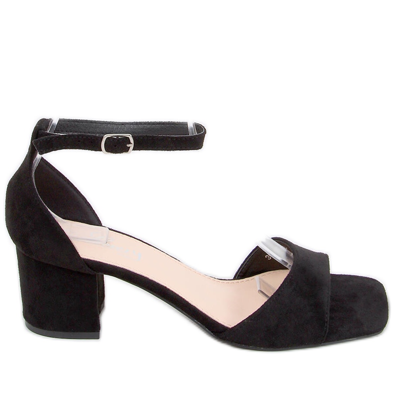 Sandales à talons pour femmes avec daim Silence Noir le noir