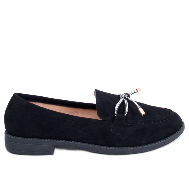 Mocassins femme Saras en daim noir le noir