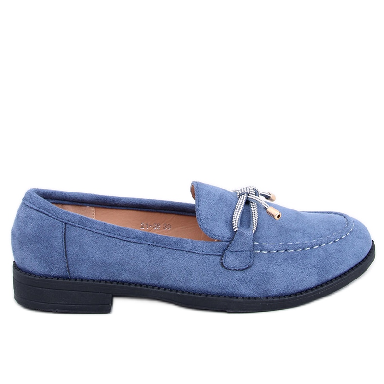 Mocassins femme en daim Saras Denim Blue bleu