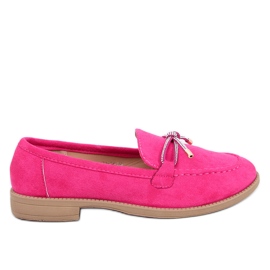 Mocassins femme Saras fuchsia en daim rose