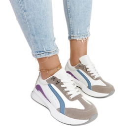 Baskets multicolores sur la plateforme Taima blanche