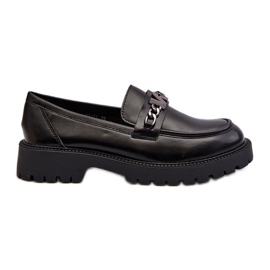 Vinceza Mocassins Femme Talon Plat Noir Ezoma