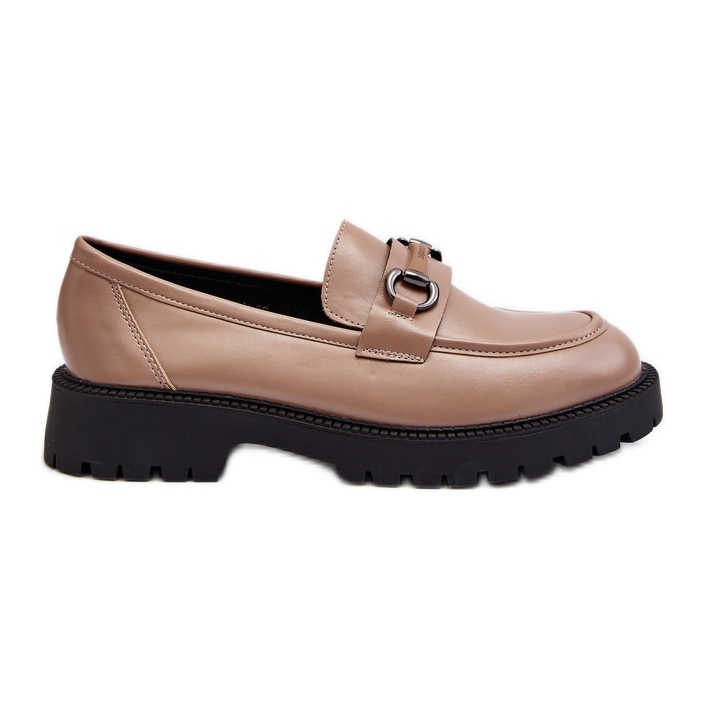 Vinceza Mocassins Femme En Cuir Écologique Beige Ledda
