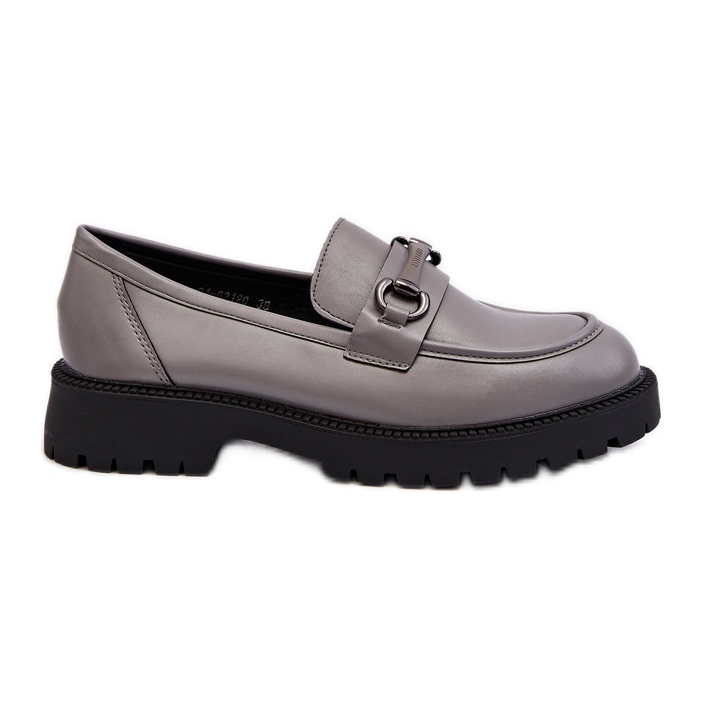 Vinceza Mocassins Femme En Cuir Eco Gris Ledda