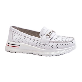 Vinceza Mocassins En Cuir Femme Blanc Veridinna