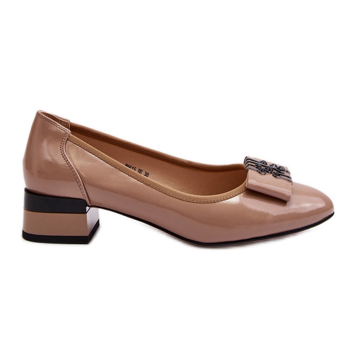 Vinceza Escarpins en cuir verni beige Ilvanna