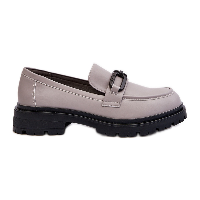Vinceza Mocassins Femme En Cuir Naturel Gris Imbleria