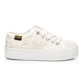 Kylie Sneakers en brocart avec isolation blanc