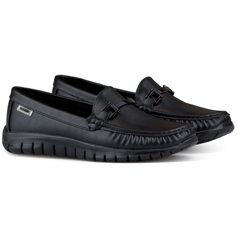 Mocassins femme noirs confortables et doux le noir