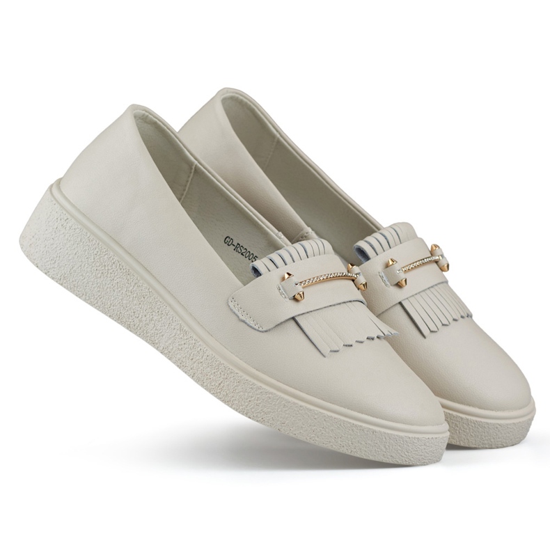 Chaussures femme en cuir beige