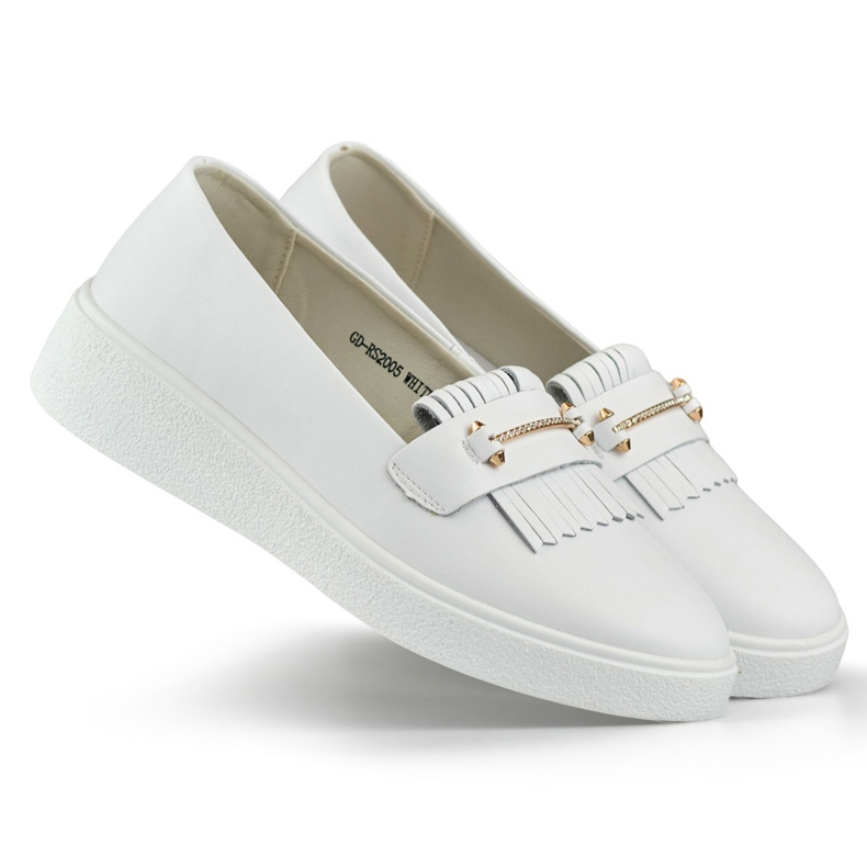 Chaussures femme en cuir blanc blanche