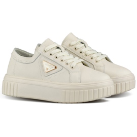 Chaussures de sport beiges pour femmes en cuir naturel, chaussures de sport en cuir pour femmes Chaussures de sport beiges pour femmes en cuir naturel, chaussures de sport en cuir pour femmes
